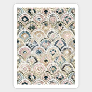 Art Deco Marble Tiles in Soft Pastels Magnet